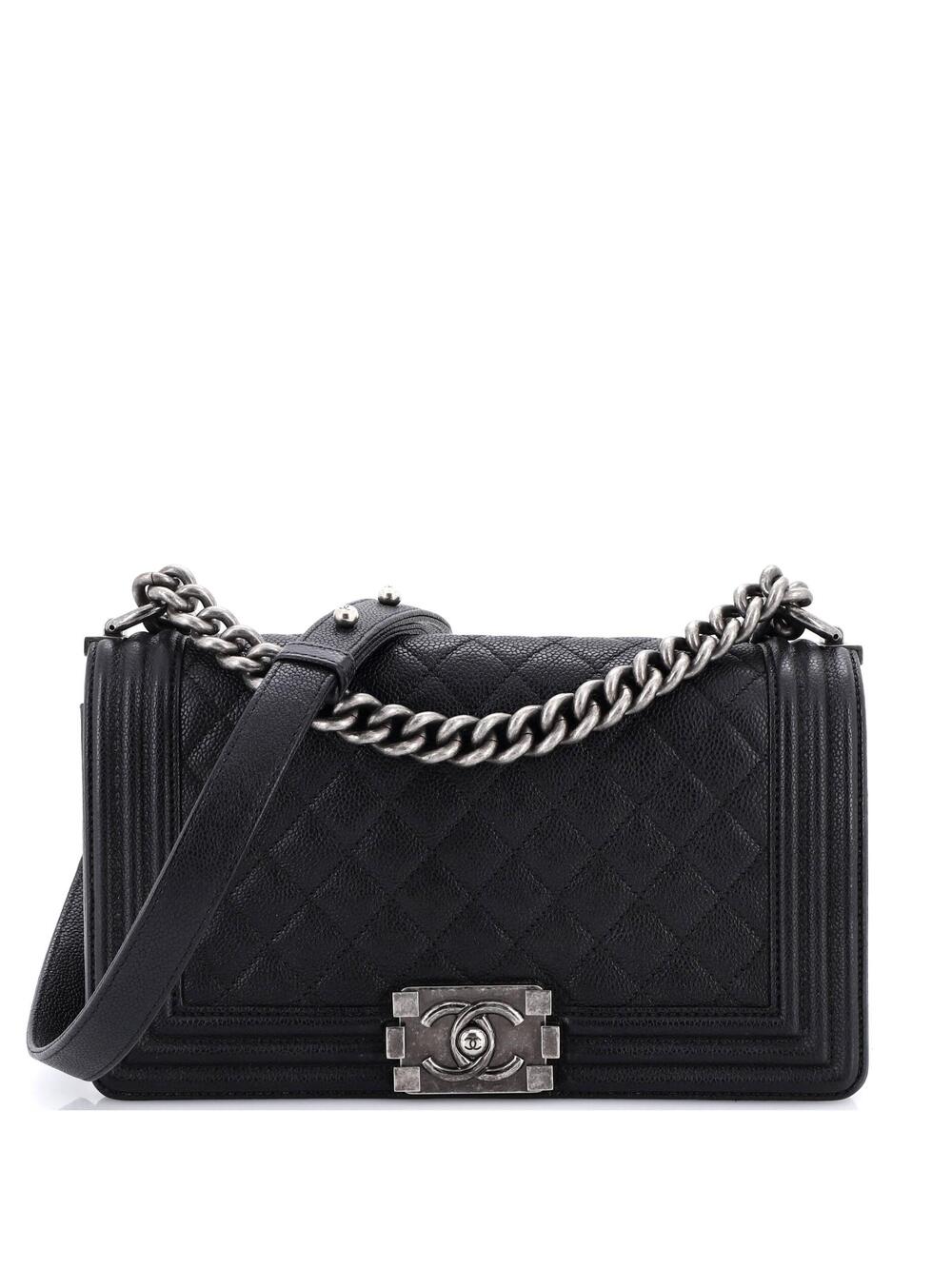Chanel Boy Flap Bag Quilted Caviar Old #241423C49B